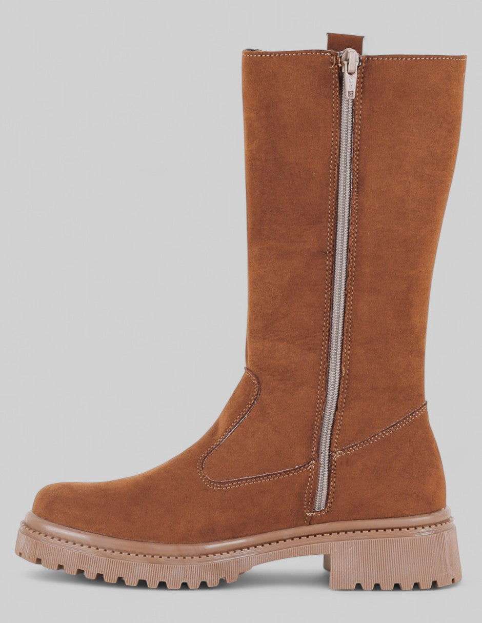 Botas altas Mirelle en Gamuza – Café
