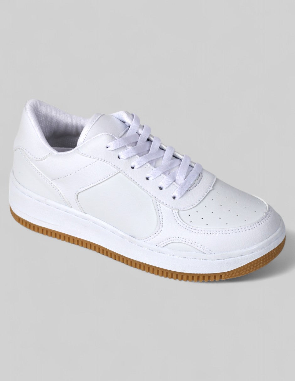 Tenis con cordones A&P Piel vegana - Blanco