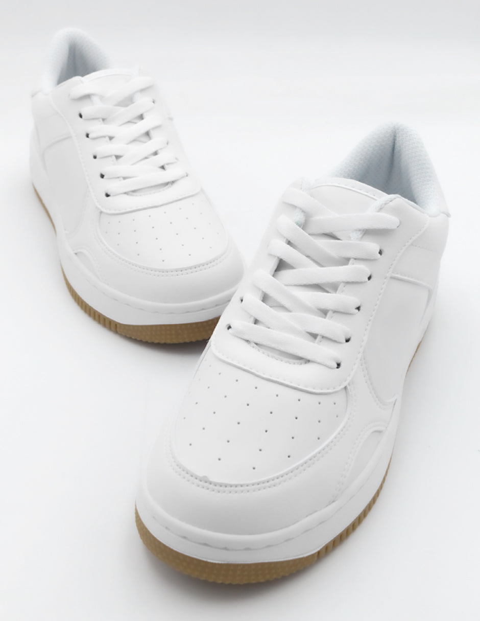 Tenis con cordones APP en  Piel vegana - Blanco