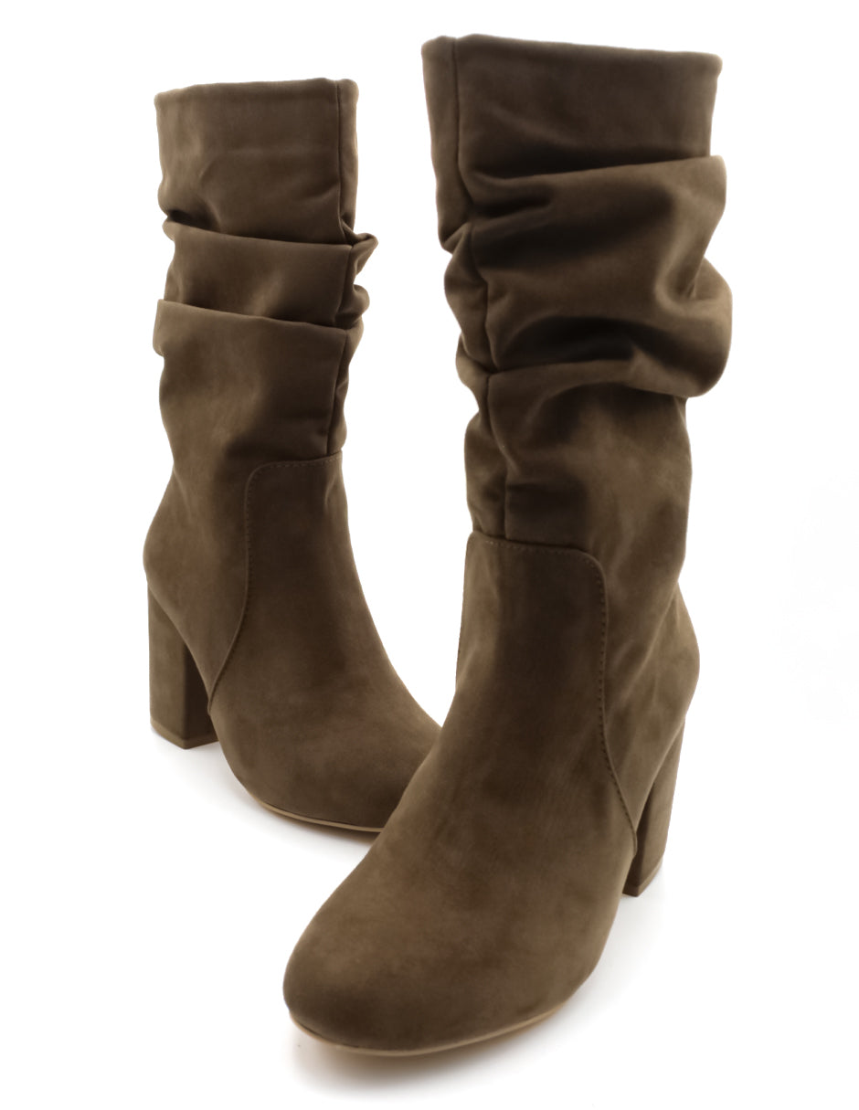 Botas altas Nevada en Gamuza –  Café