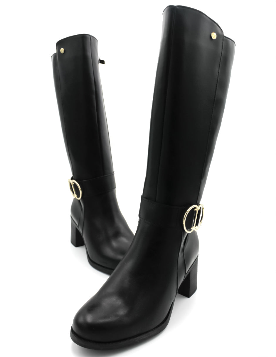 Botas altas Nutty en Piel vegana – Negro
