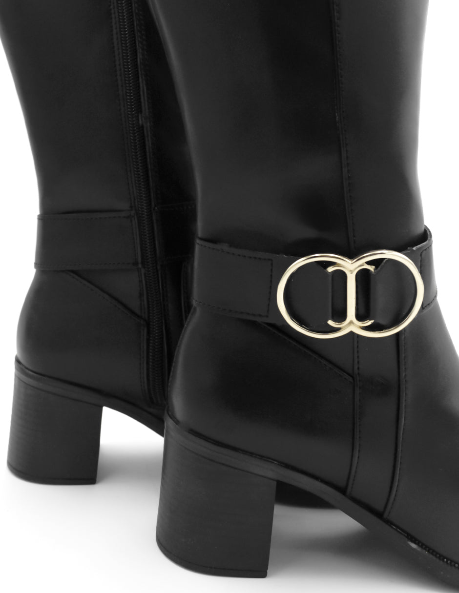 Botas altas Nutty en Piel vegana – Negro