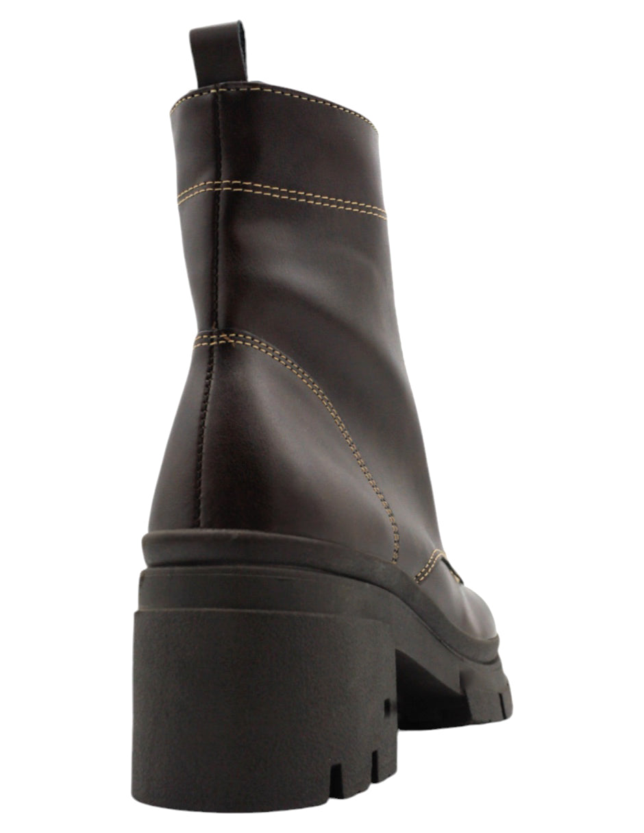 Botín con tacón Storm en Piel vegana – Café