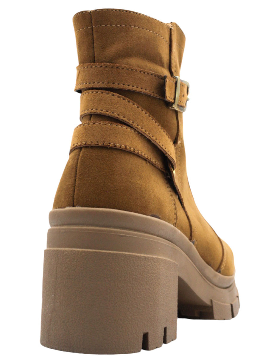 Botín con tacón Nevada en Gamuza – Café