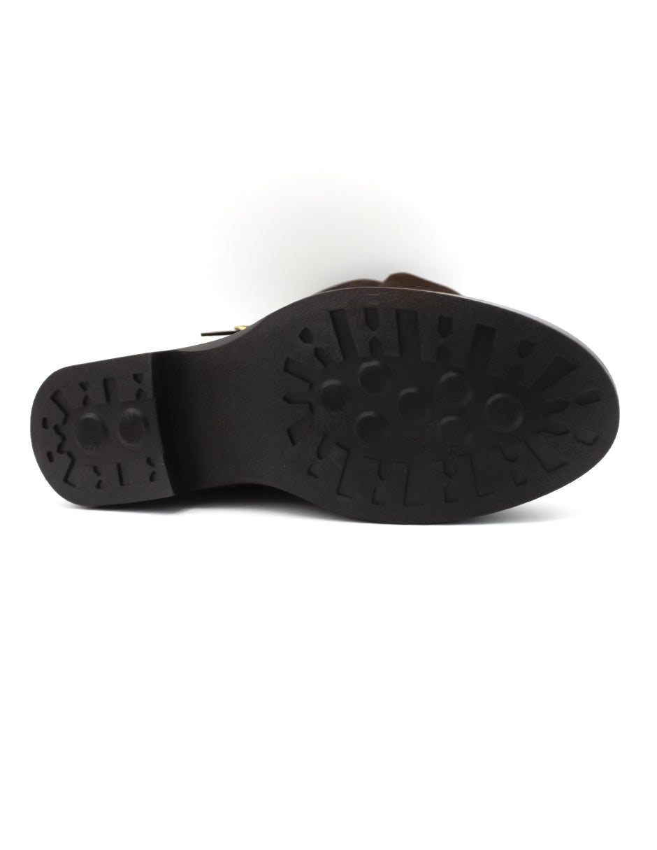 Botas altas Hillie en Piel Color Café