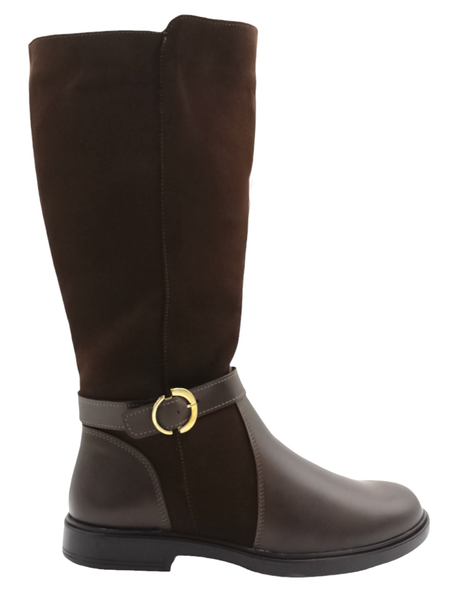 Botas altas Hillie en Textil – Café