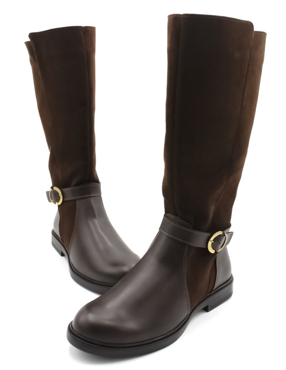 Botas altas Hillie en Textil – Café