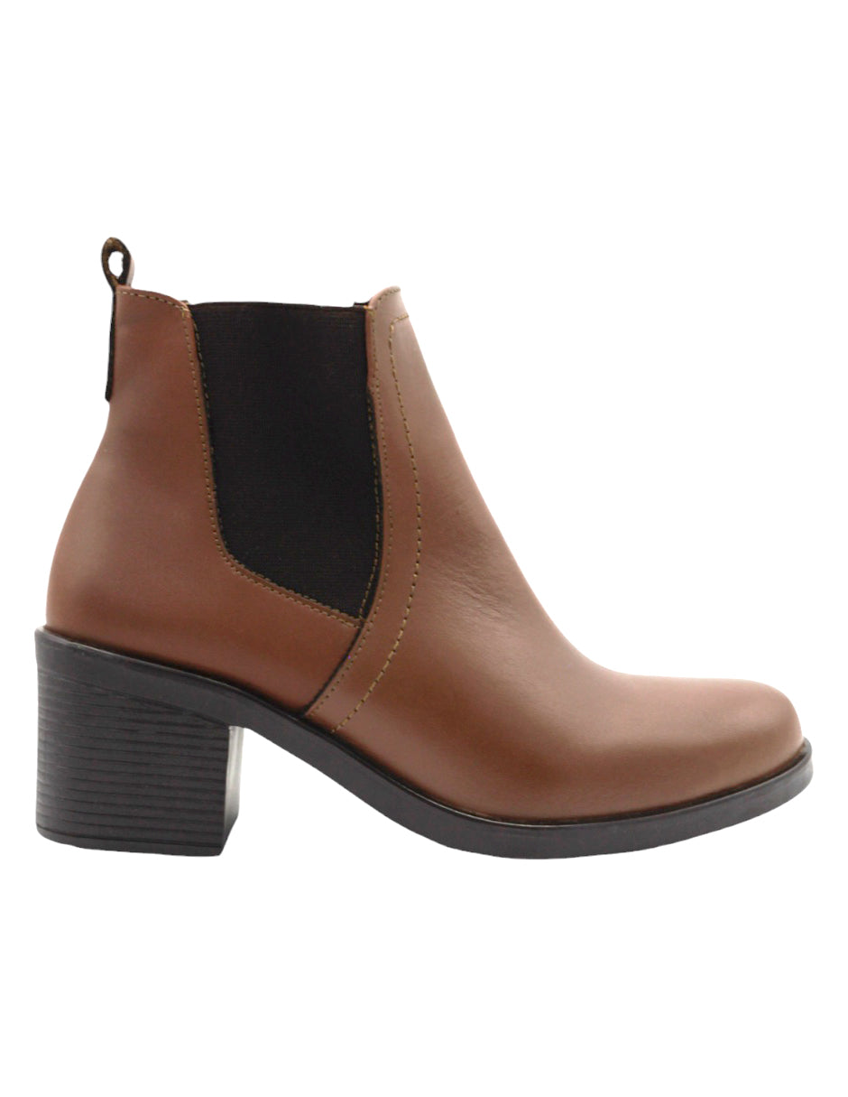 Botín con tacón HandMade en Piel – Café