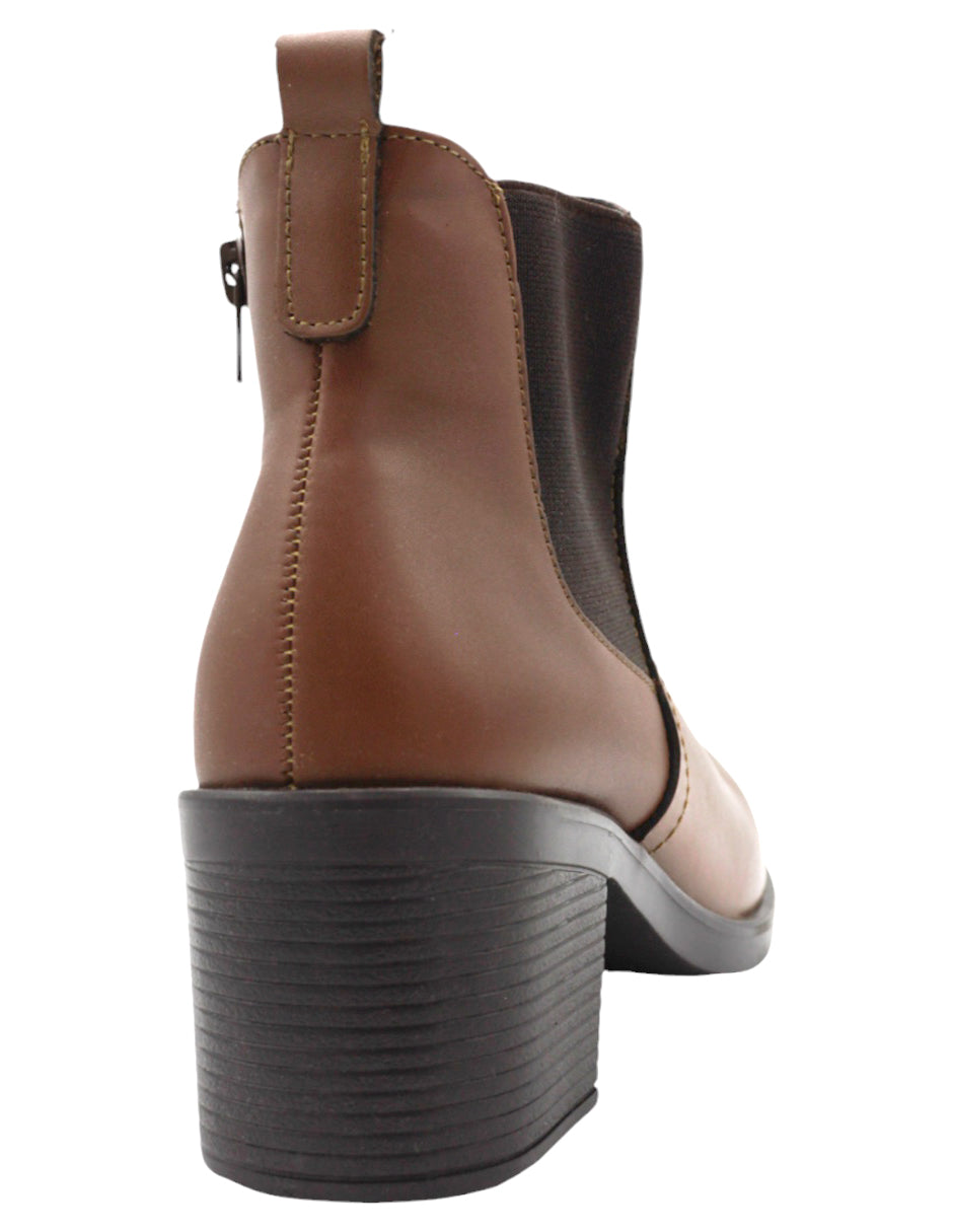 Botín con tacón HandMade en Piel – Café