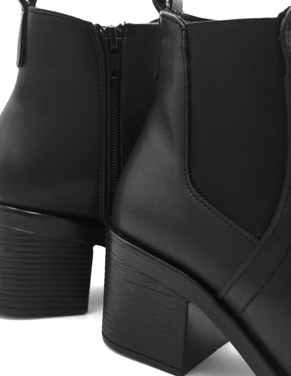 Botín con tacón HandMade en Piel – Negro