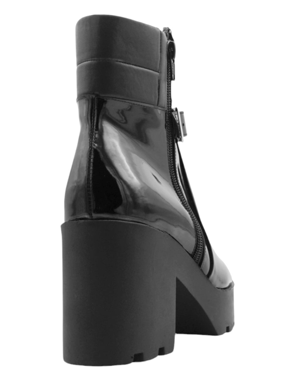 Botín con tacón Cherry en Charol – Negro