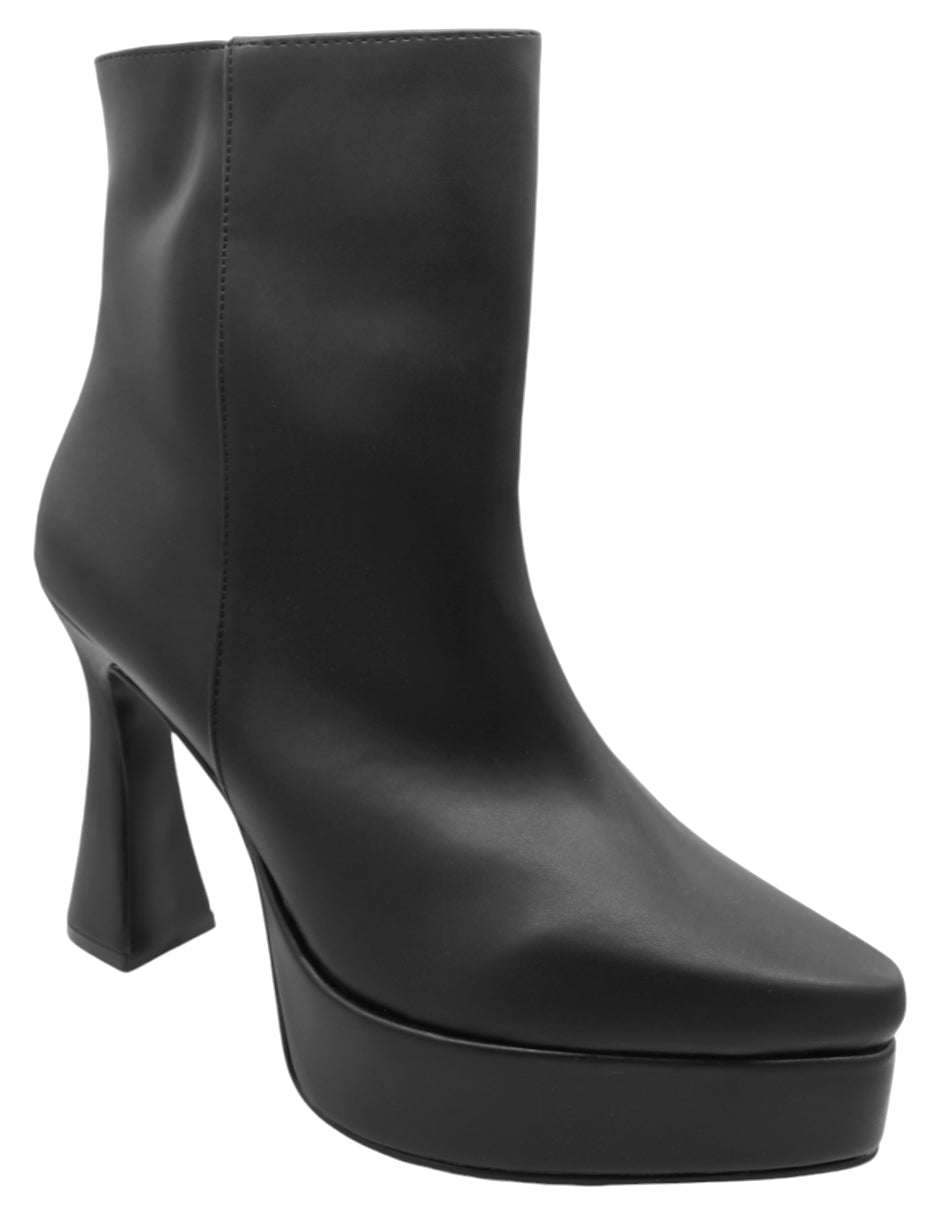 Botín con tacón Exterior Piel vegana Color Negro Para Mujer De RBCOLLECTION