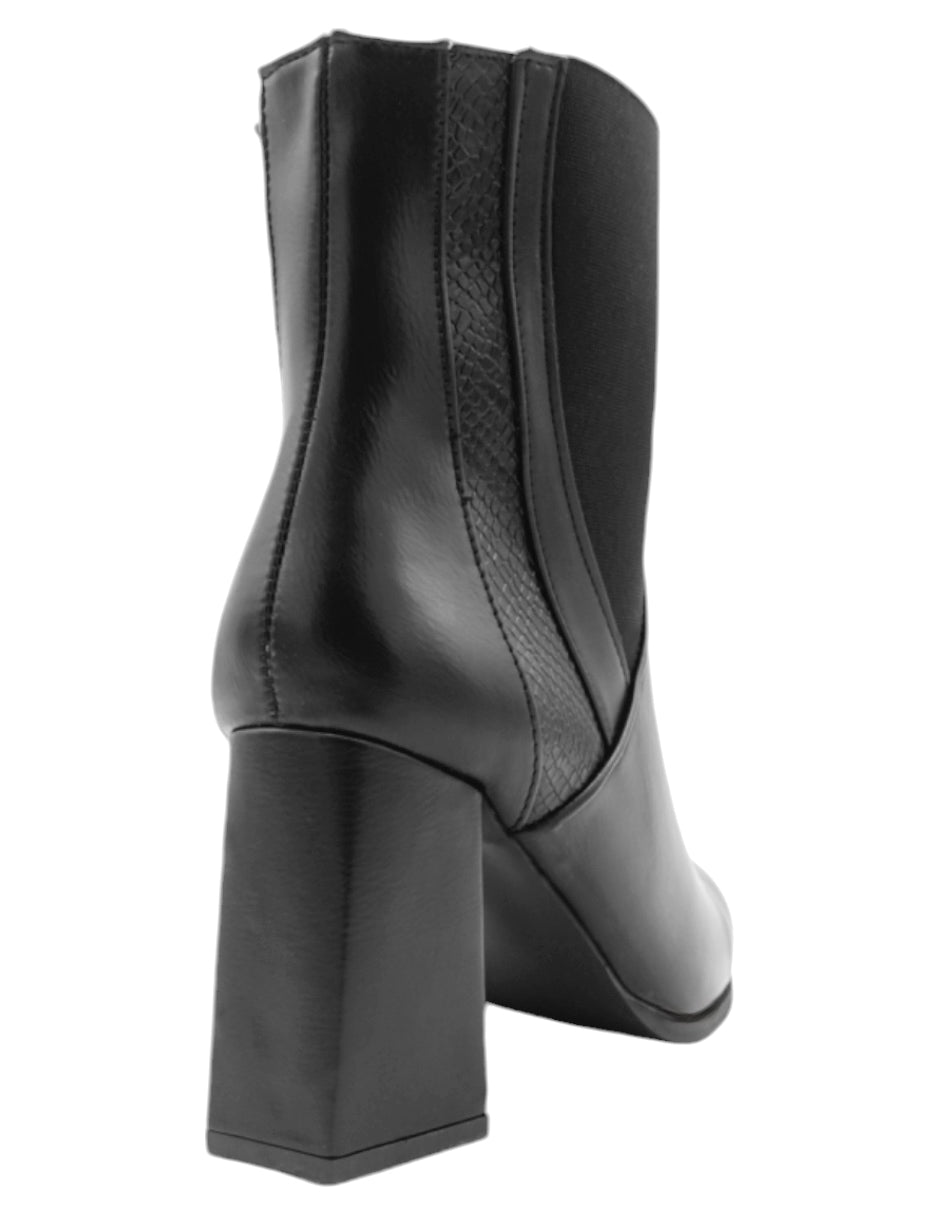 Botín con tacón Aurora en Piel vegana – Negro