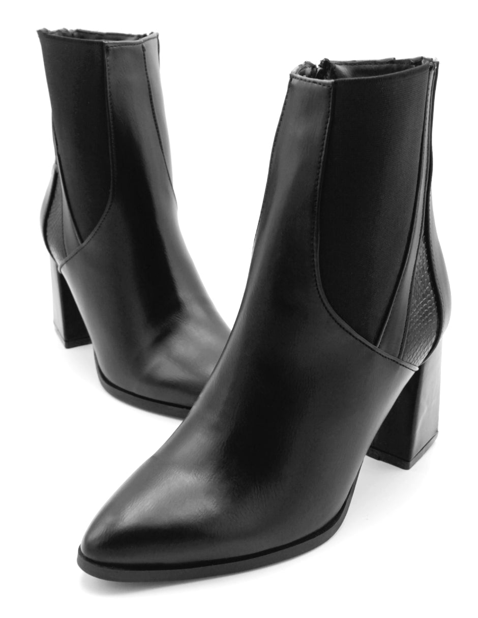 Botín con tacón Aurora en Piel vegana – Negro