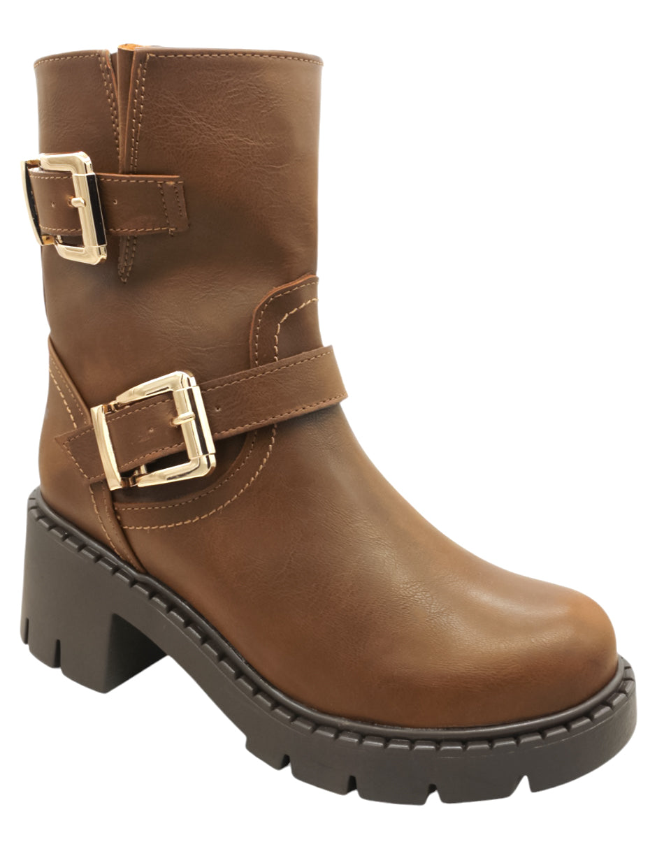 Botas casuales Exterior Piel vegana Color Café Para Mujer De RBCOLLECTION