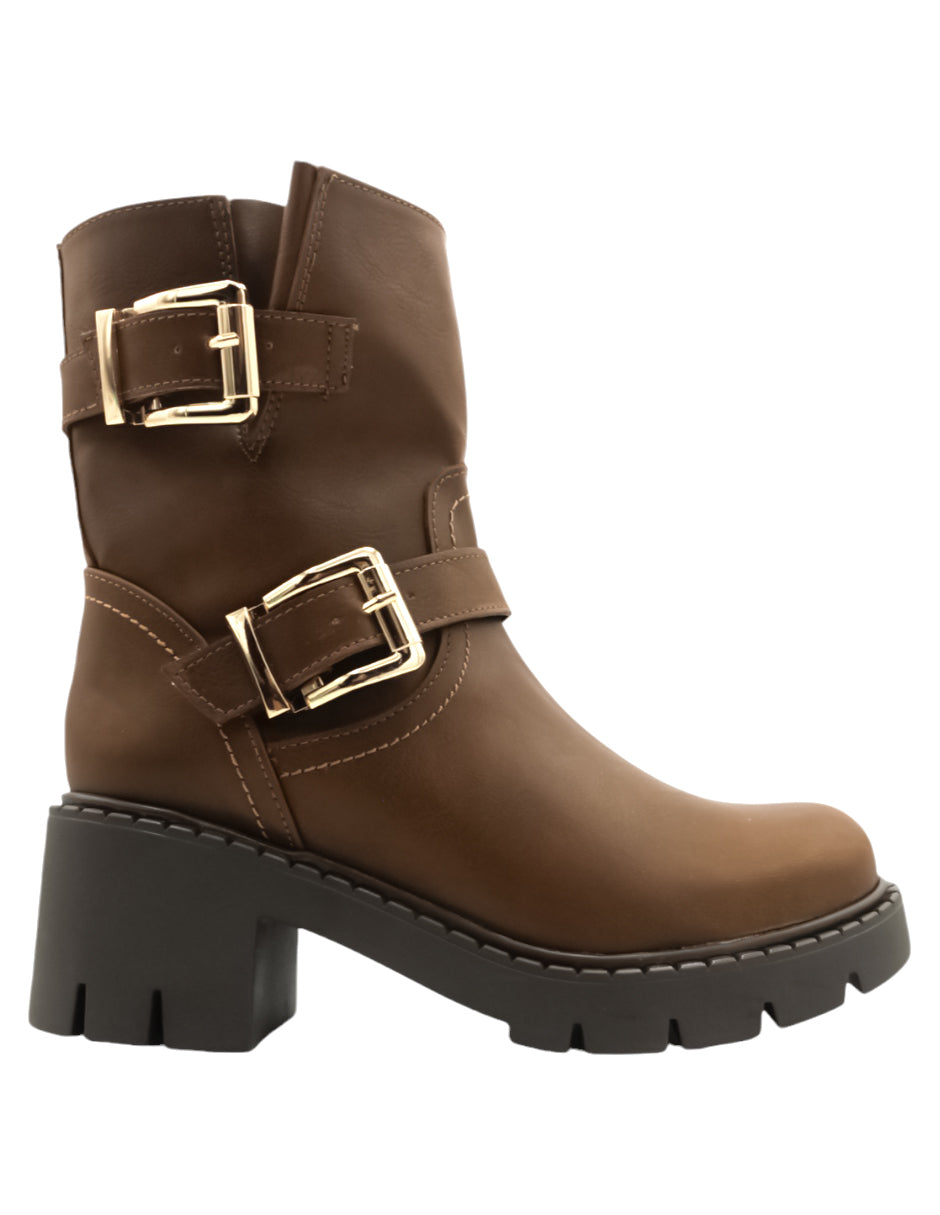 Botas casuales Bike en Piel vegana – Café