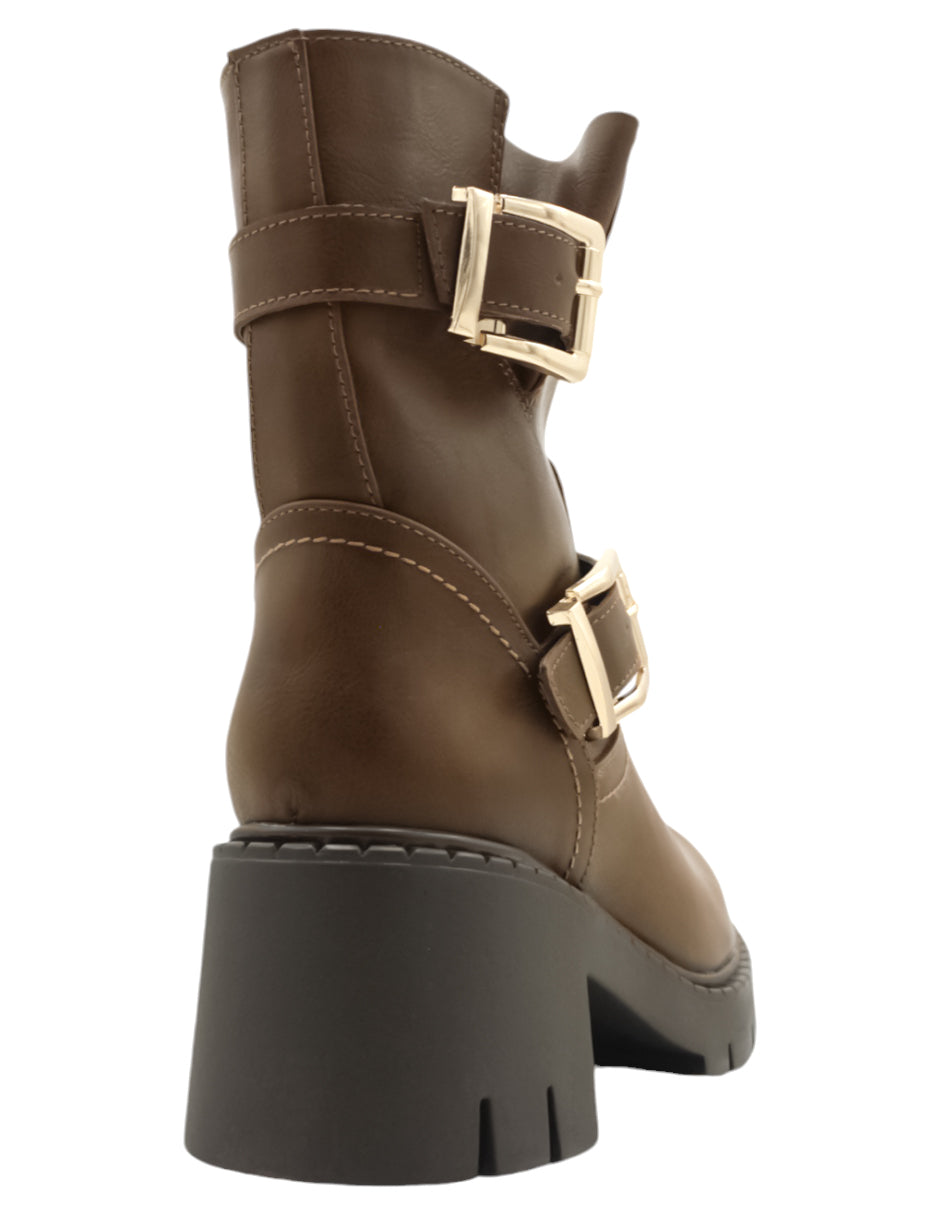 Botas casuales Bike en Piel vegana – Café