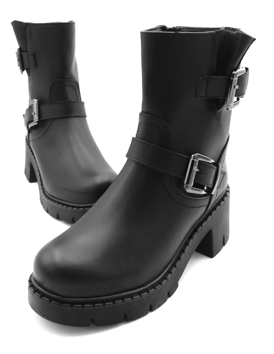 Botas casuales Bike en Piel vegana – Negro