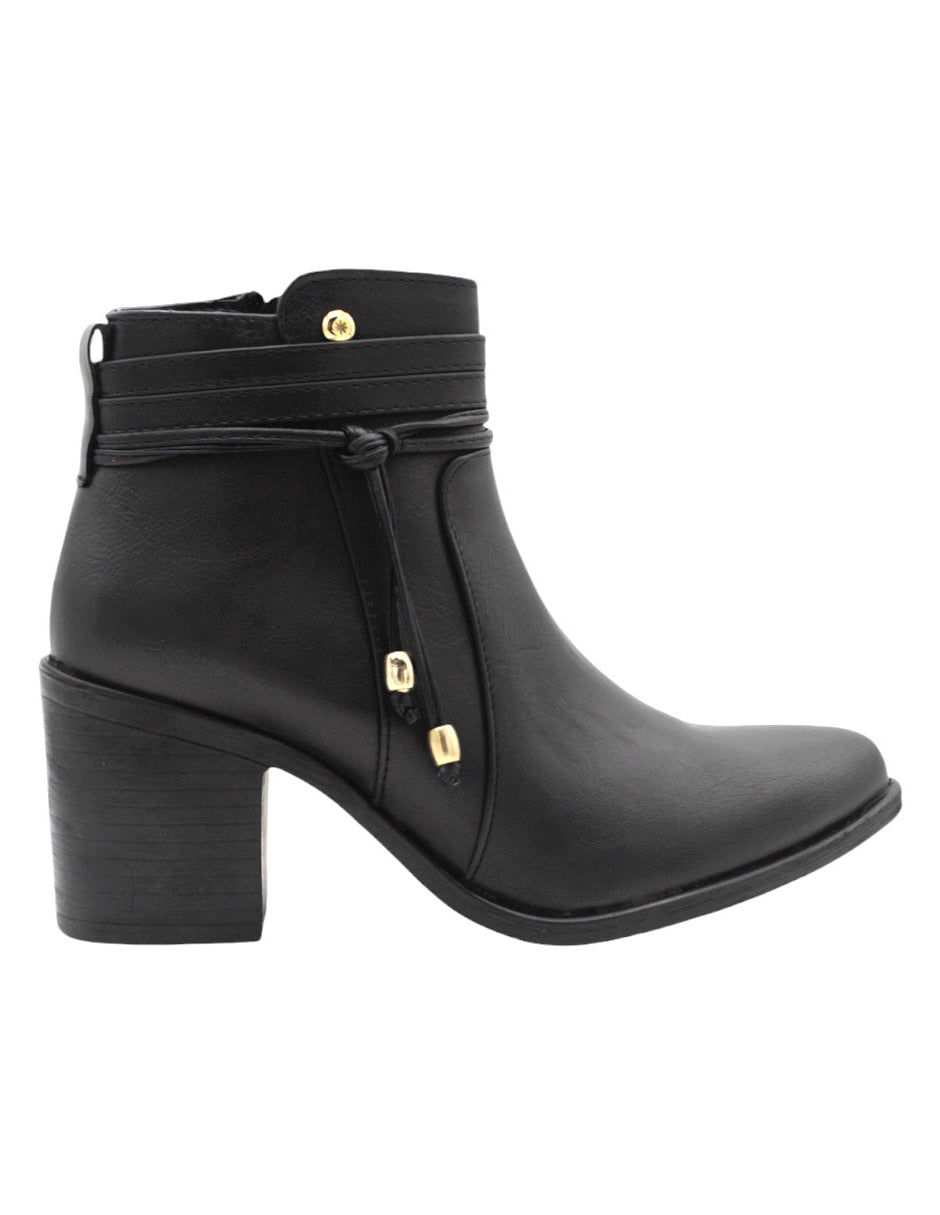 Botín con tacón Wets en Piel vegana – Negro