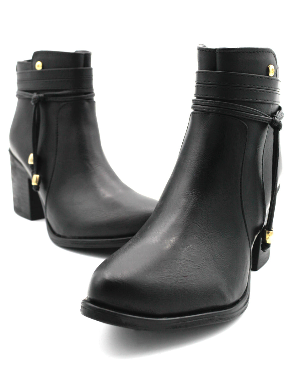 Botín con tacón Wets en Piel vegana – Negro