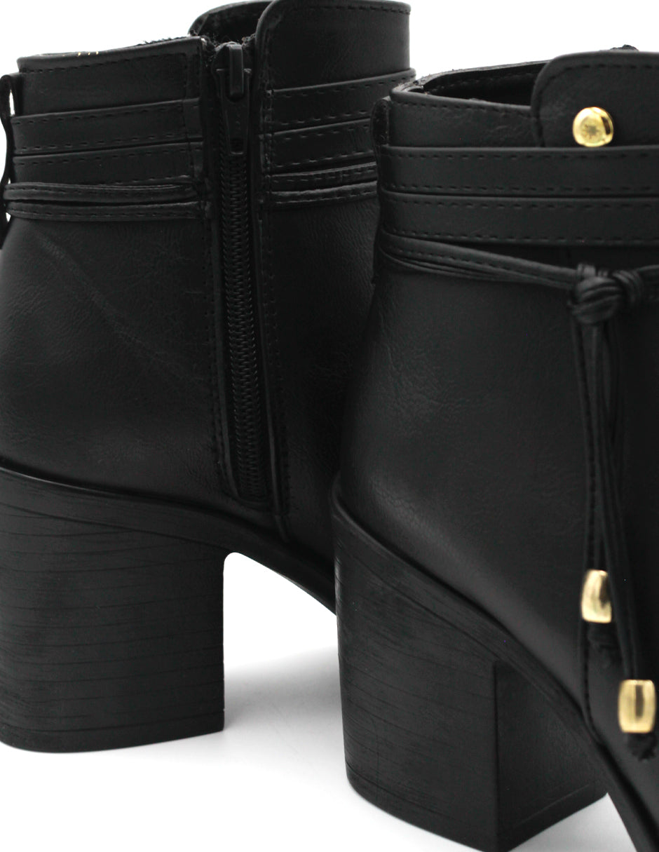 Botín con tacón Wets en Piel vegana – Negro