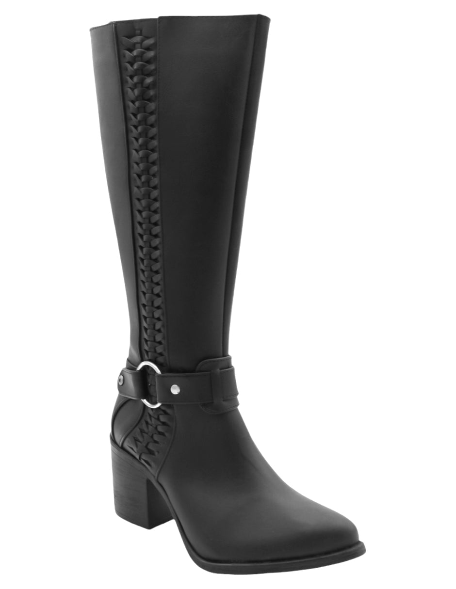 Botas altas Exterior Piel vegana Color Negro Para Mujer De RBCOLLECTION