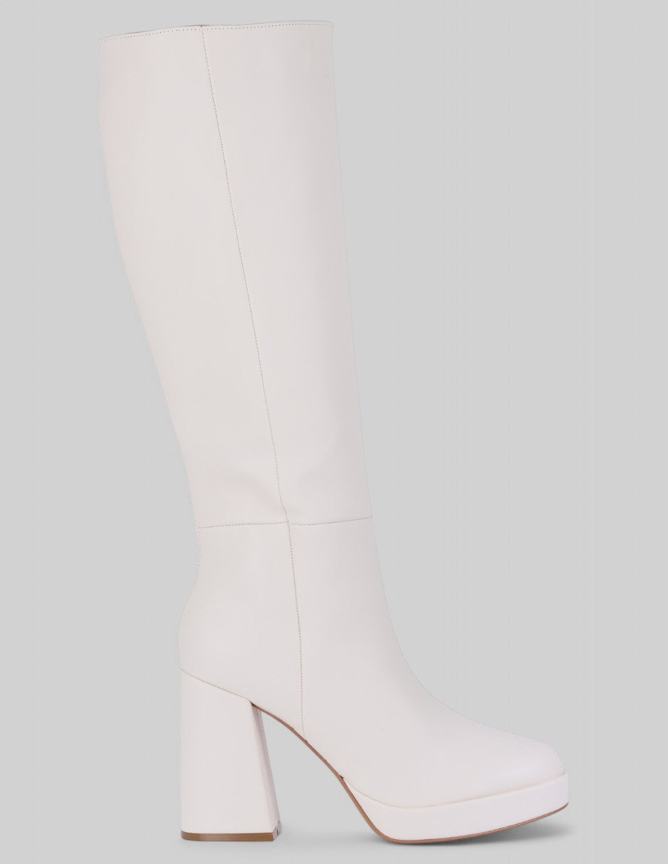 Botas altas Hella en Piel vegana – Blanco