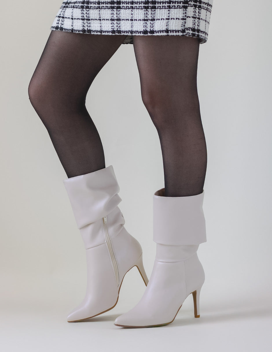 Botas altas Nutty en Piel vegana – Blanco