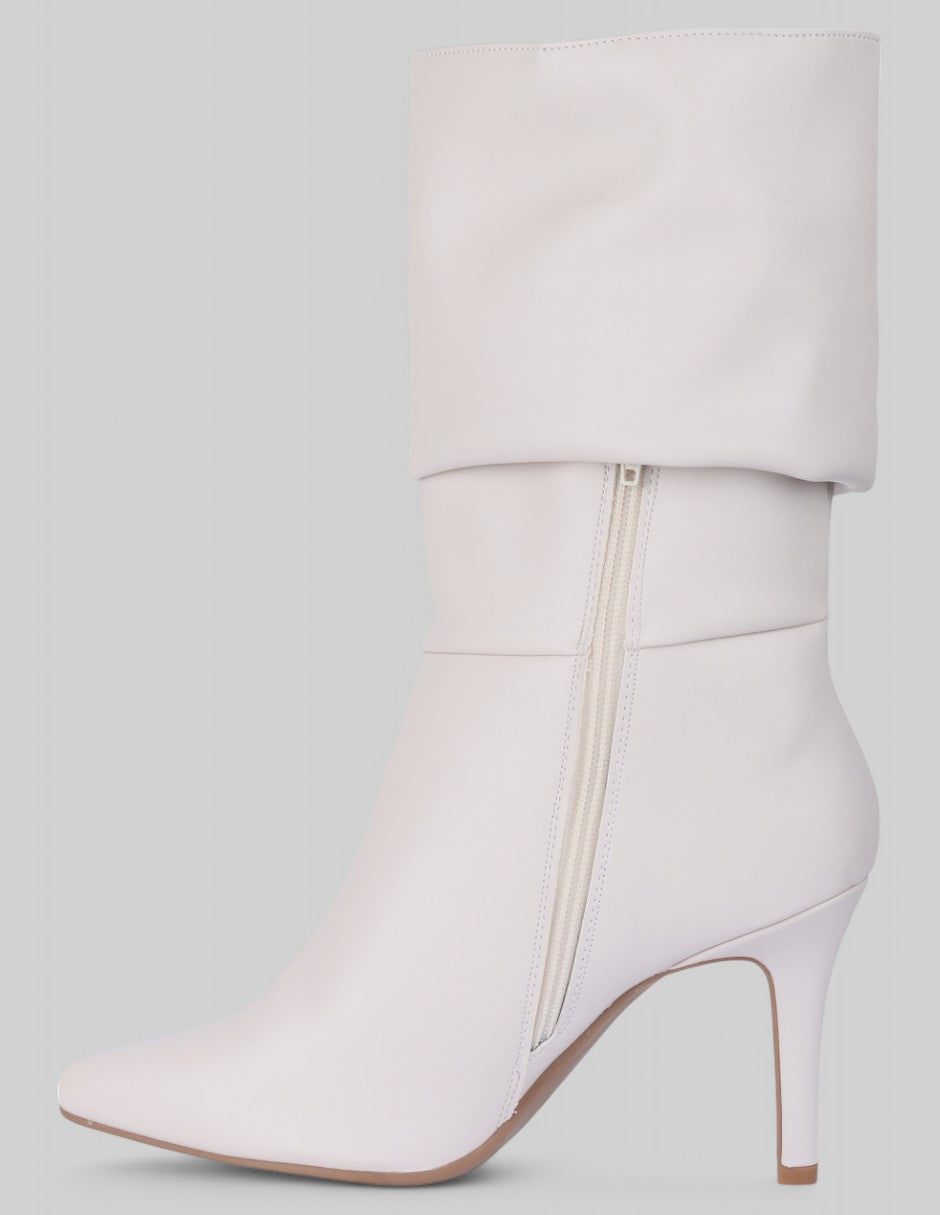 Botas altas Nutty en Piel vegana – Blanco