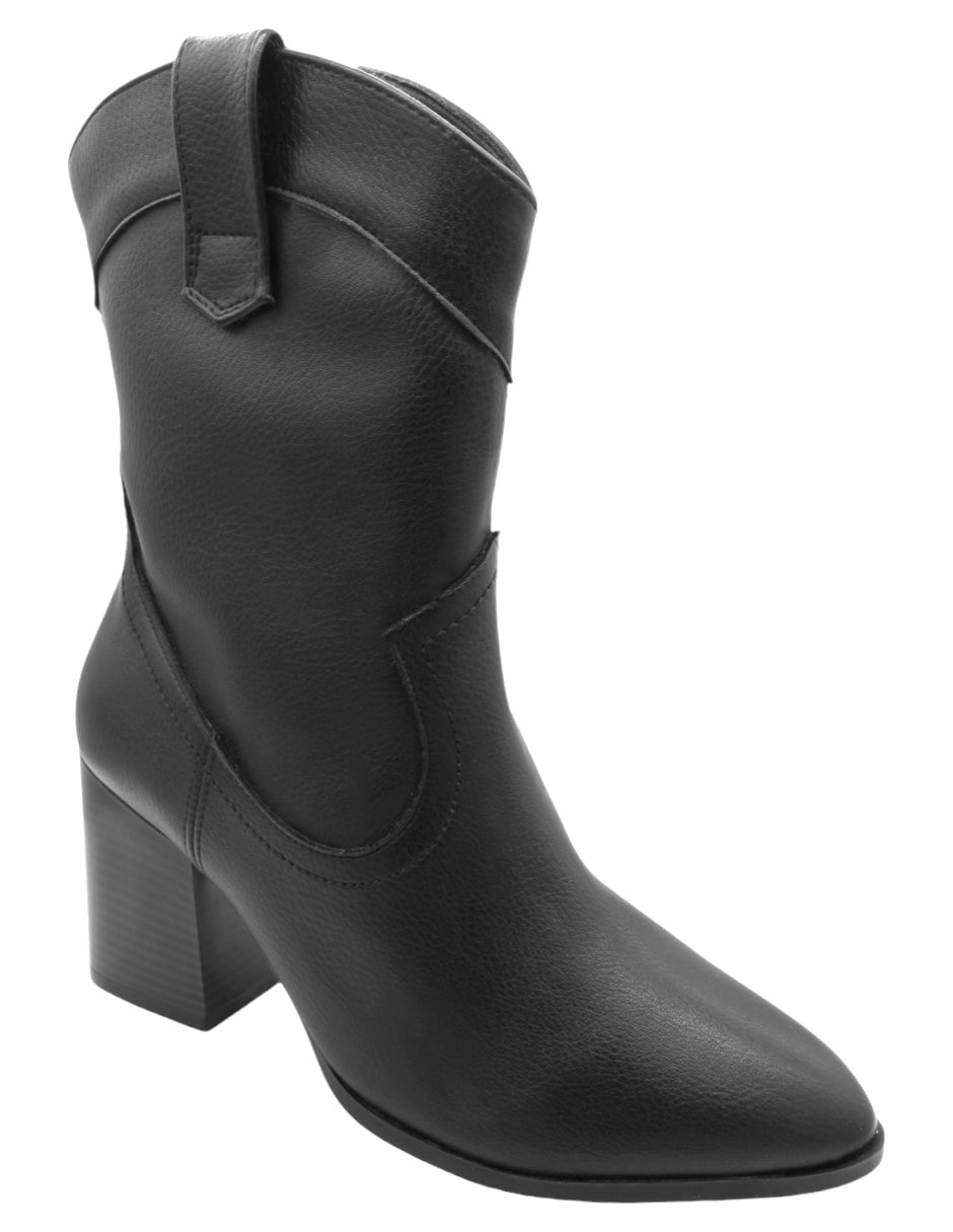 Botas tipo western Exterior Piel vegana Color Negro Para Mujer De RBCOLLECTION