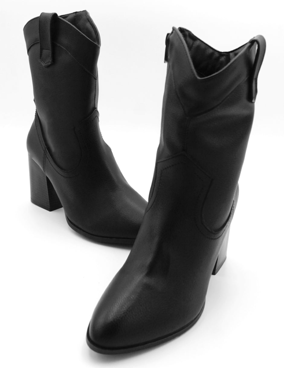 Botas tipo western Wets en Piel vegana – Negro