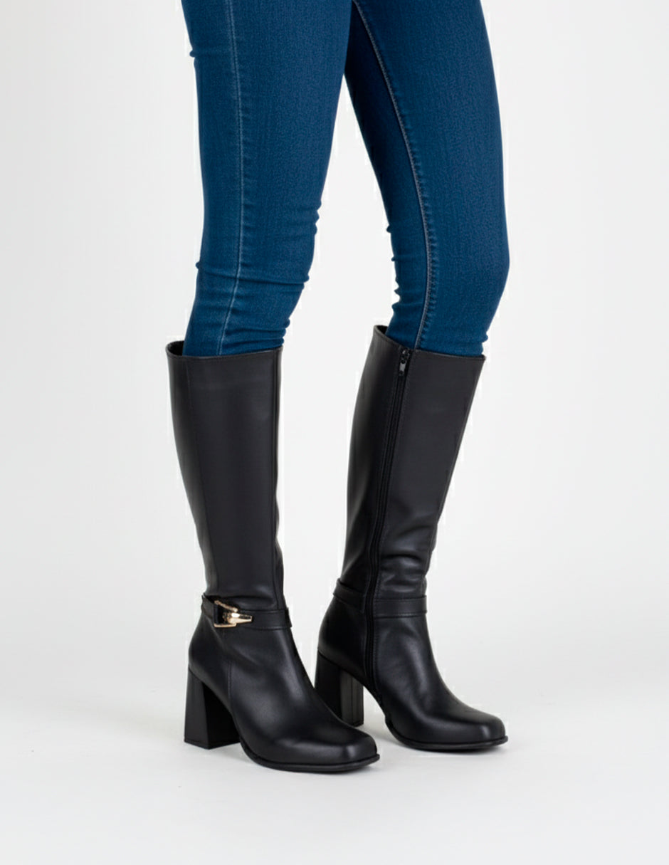 Botas altas Hella en Piel vegana – Negro