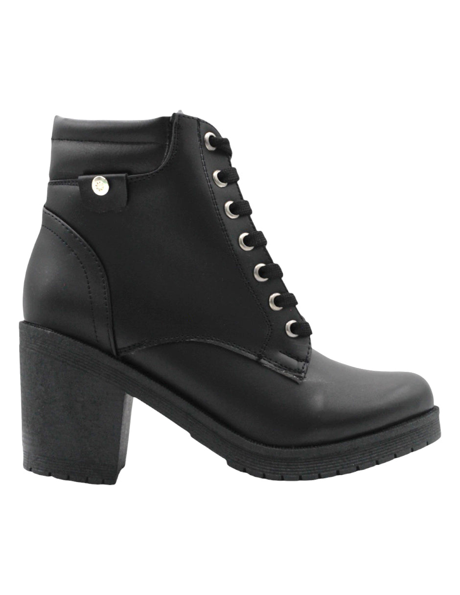 Botín con tacón Storm en Piel vegana – Negro