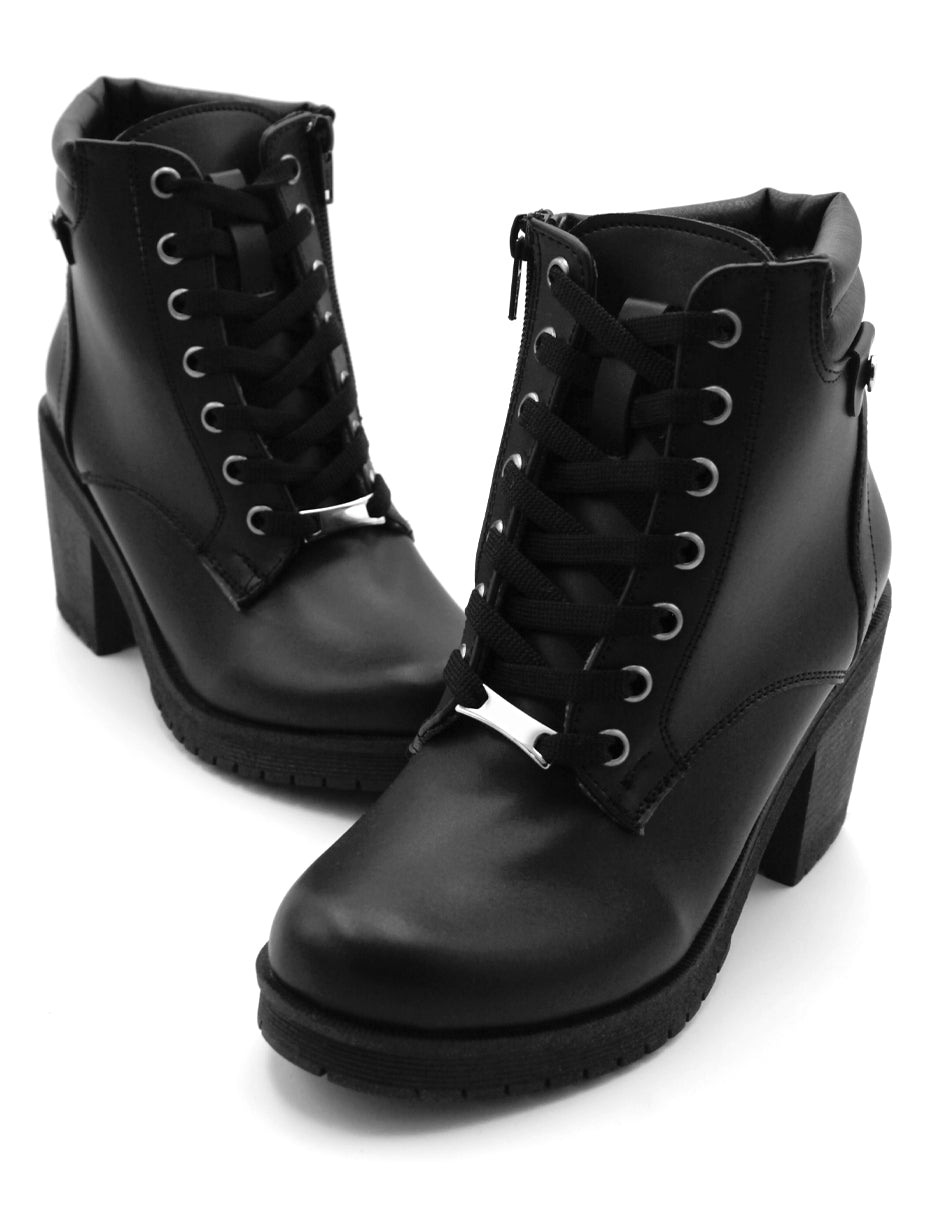 Botín con tacón Storm en Piel vegana – Negro