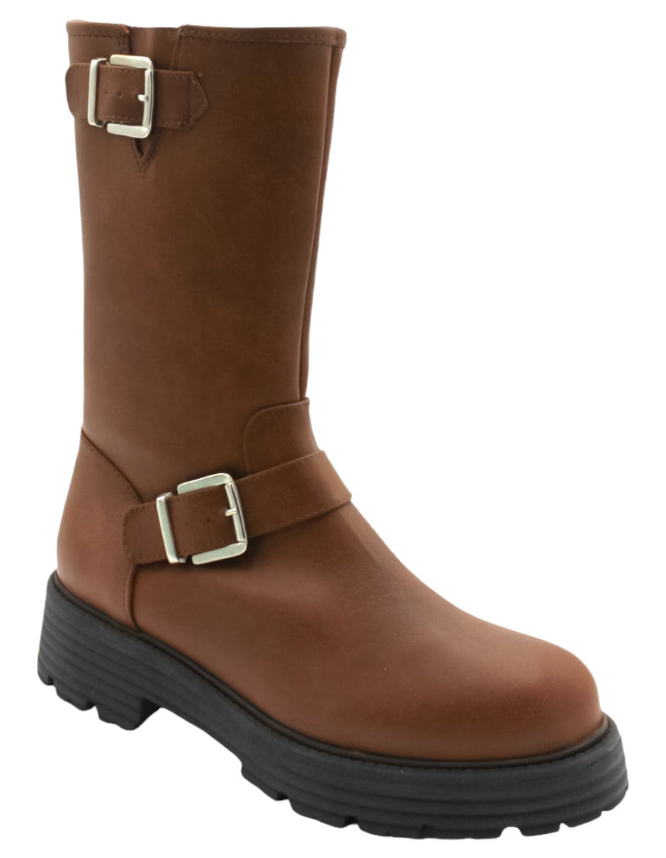 Botas casuales Exterior Piel vegana Color Café Para Mujer De RBCOLLECTION