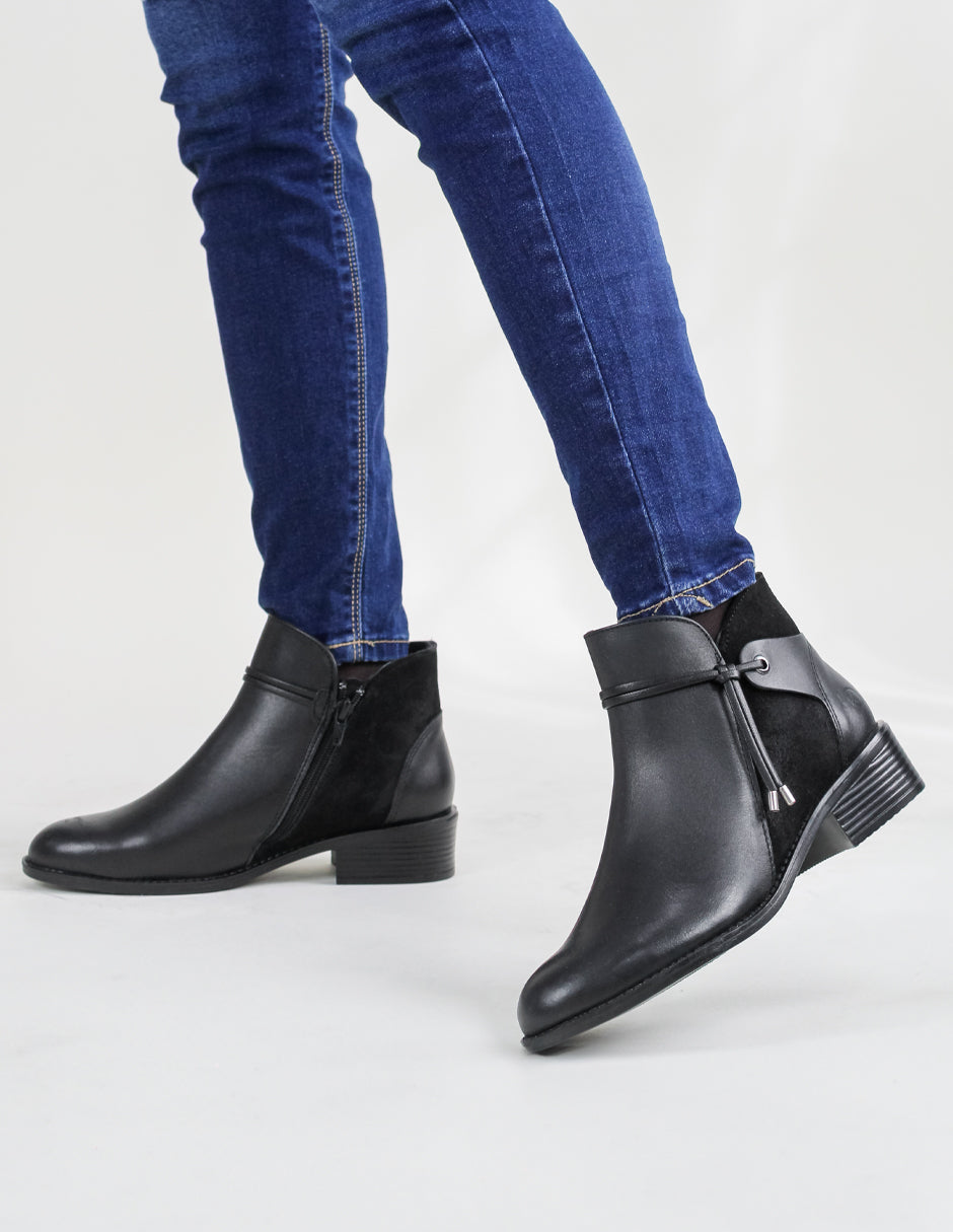 Botín con tacón Doro en Piel – Negro