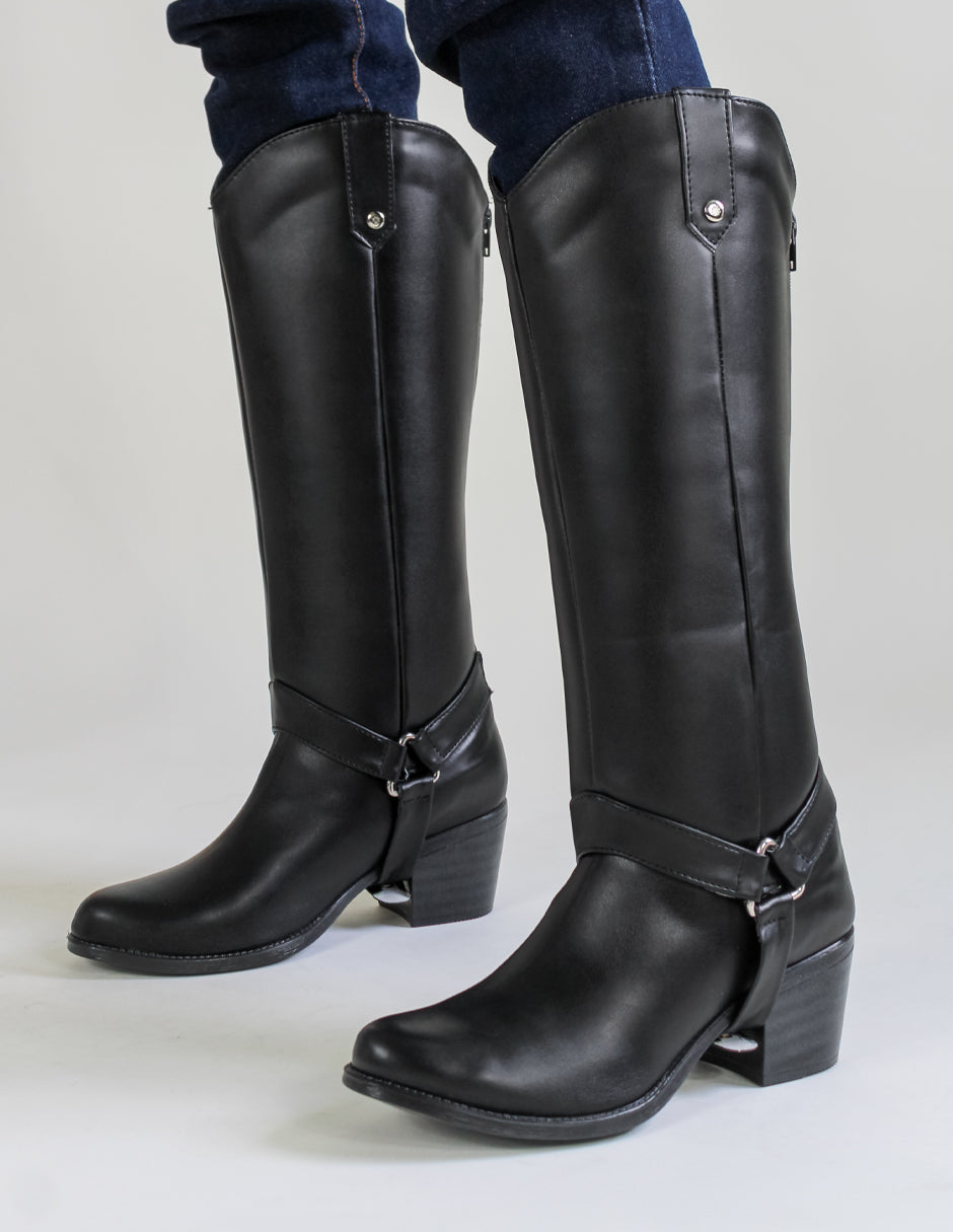 Botas tipo western Wets en Piel vegana – Negro