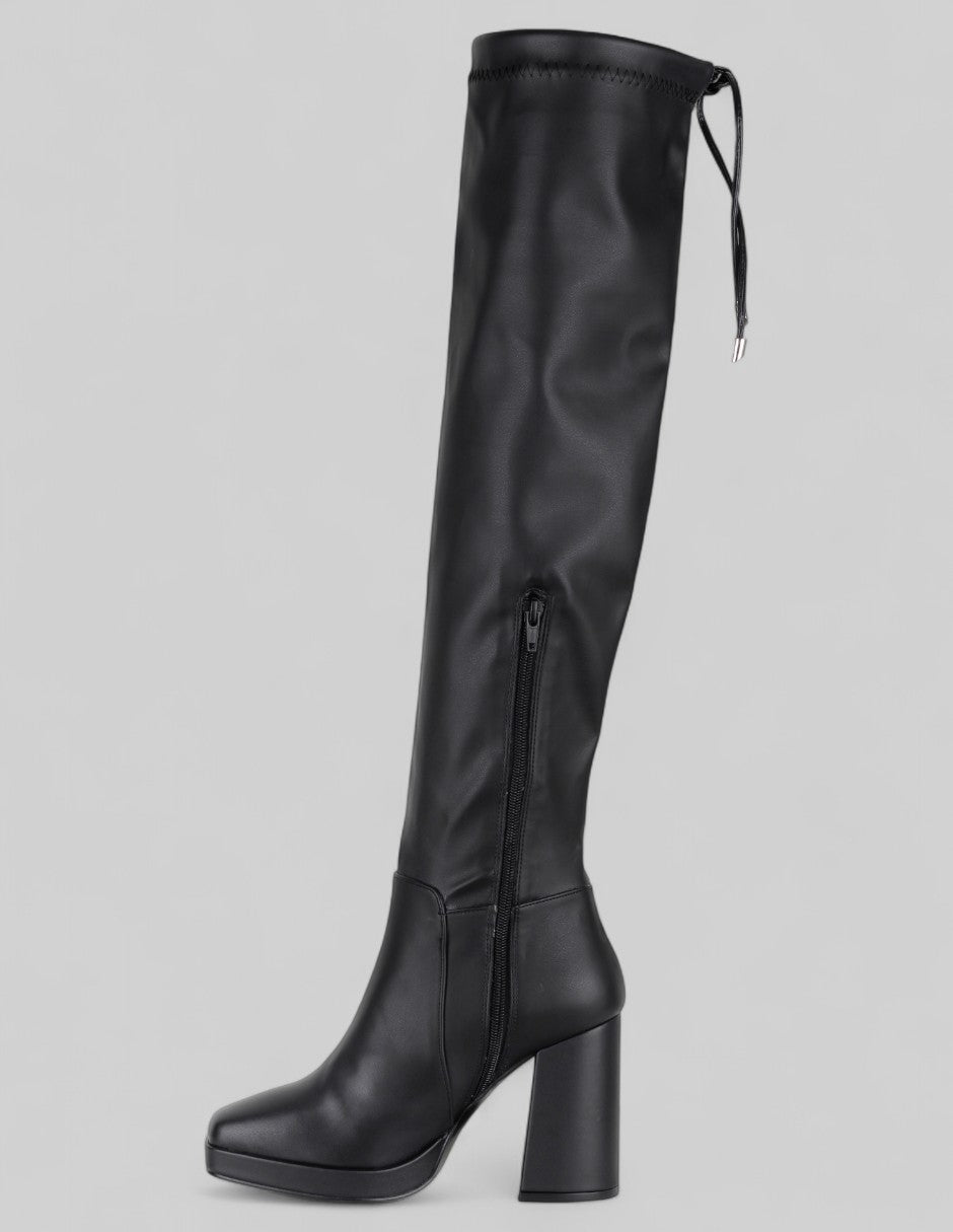 Botas altas Nevada en Piel vegana – Negro