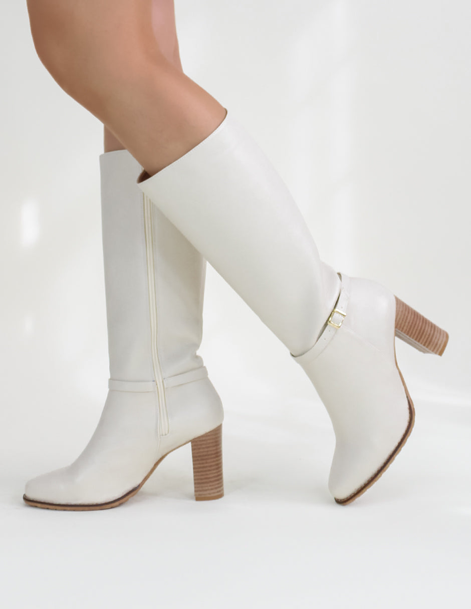Botas altas Hella en Piel vegana – Blanco