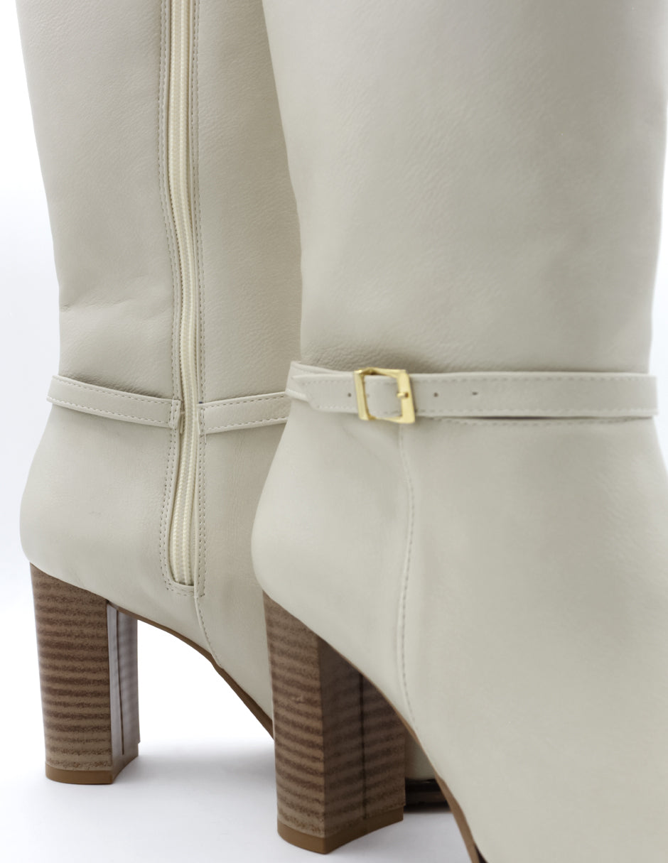 Botas altas Hella en Piel vegana – Blanco