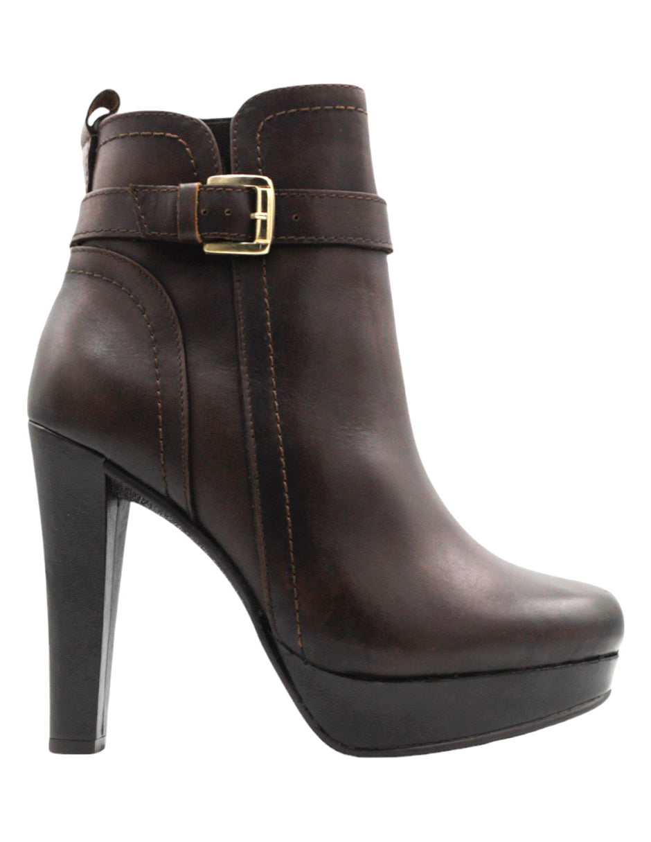 Botín con tacón HandMade en Piel vegana – Café