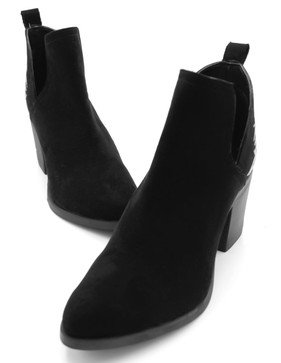 Botín con tacón Soul en Gamuza – Negro