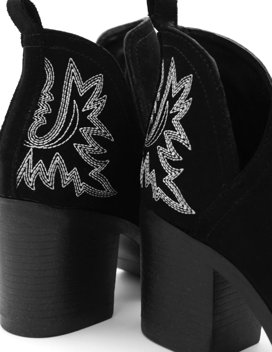 Botín con tacón Soul en Gamuza – Negro