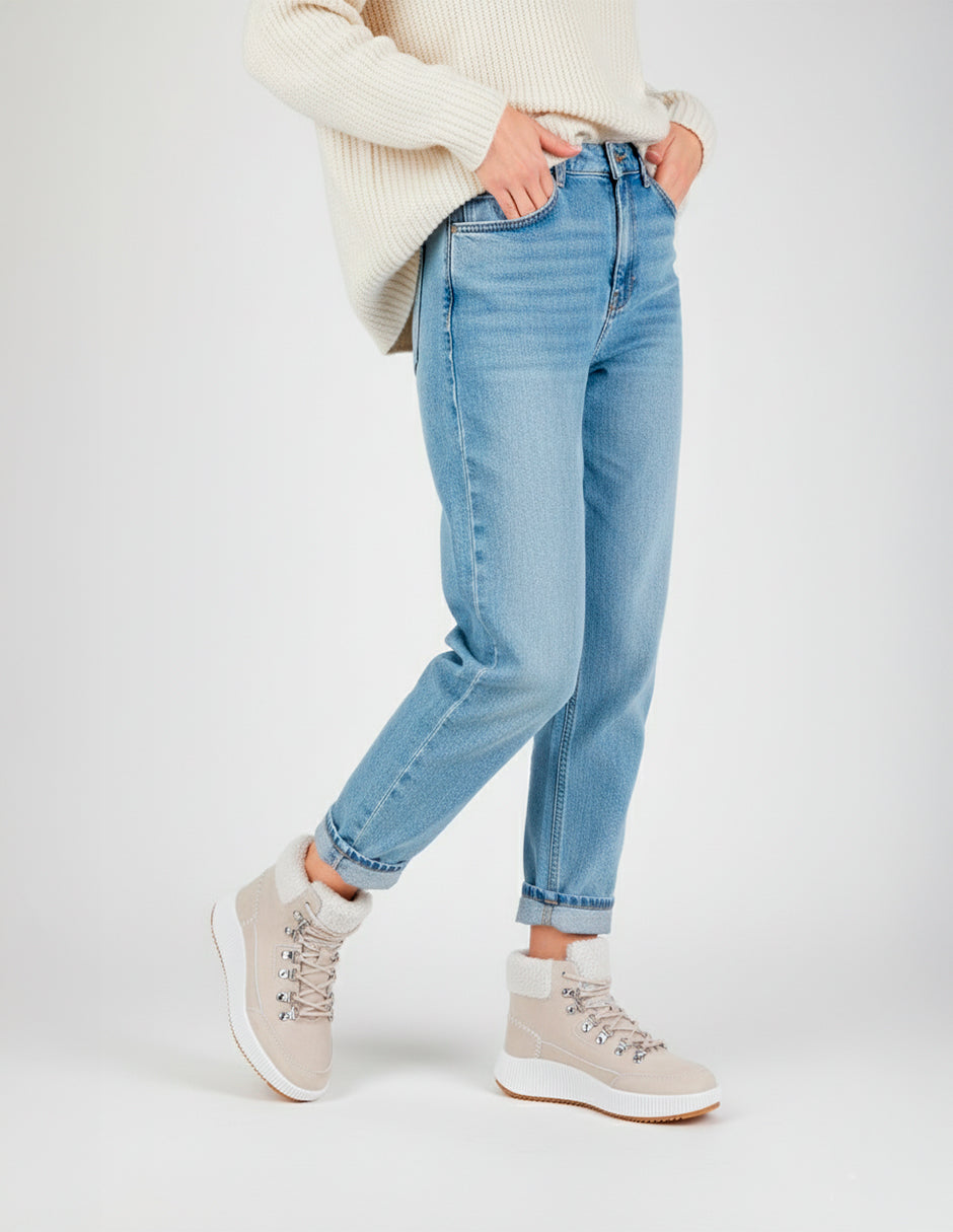 Botas casuales Italia en Piel vegana – Beige