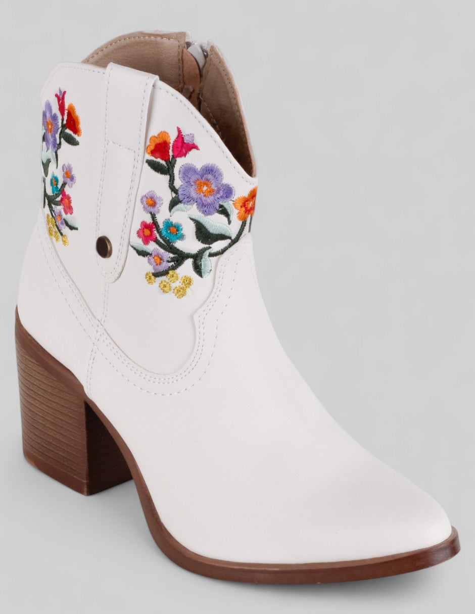 Botas tipo western Exterior Piel vegana Color Blanco Para Mujer De RBCOLLECTION