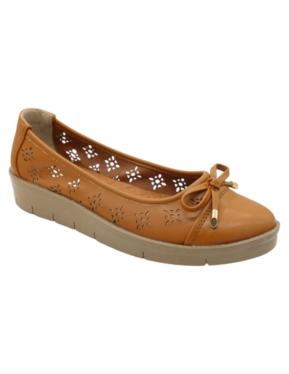 Flats clásicas Exterior Piel vegana Color Café Para Mujer De RBBASICS