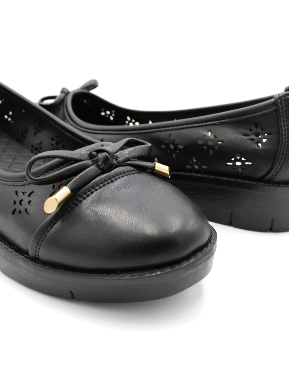 Flats clásicas Camfy en Piel vegana – Negro