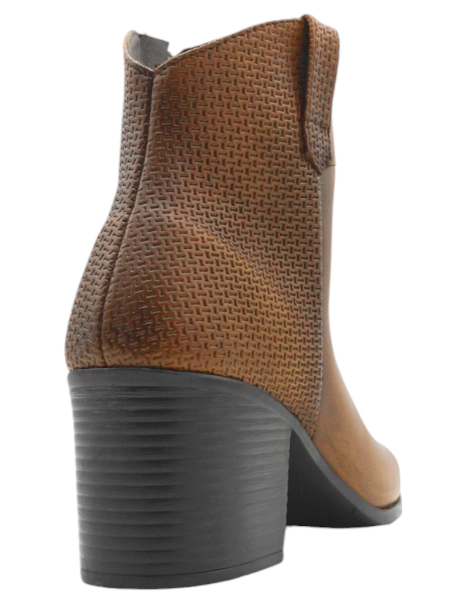 Botín con tacón Wets en Piel vegana – Café