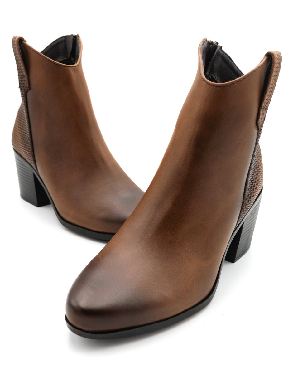 Botín con tacón Wets en Piel vegana – Café