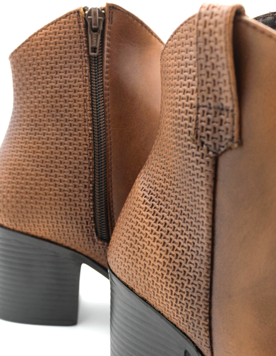 Botín con tacón Wets en Piel vegana – Café